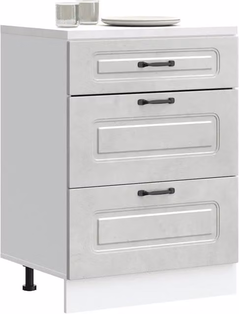 Mobile Base da Cucina Kalmar Design Mania Grigio Cemento in Legno Multistrato L: 81.5 cm, P: 46 cm, H: 60 cm