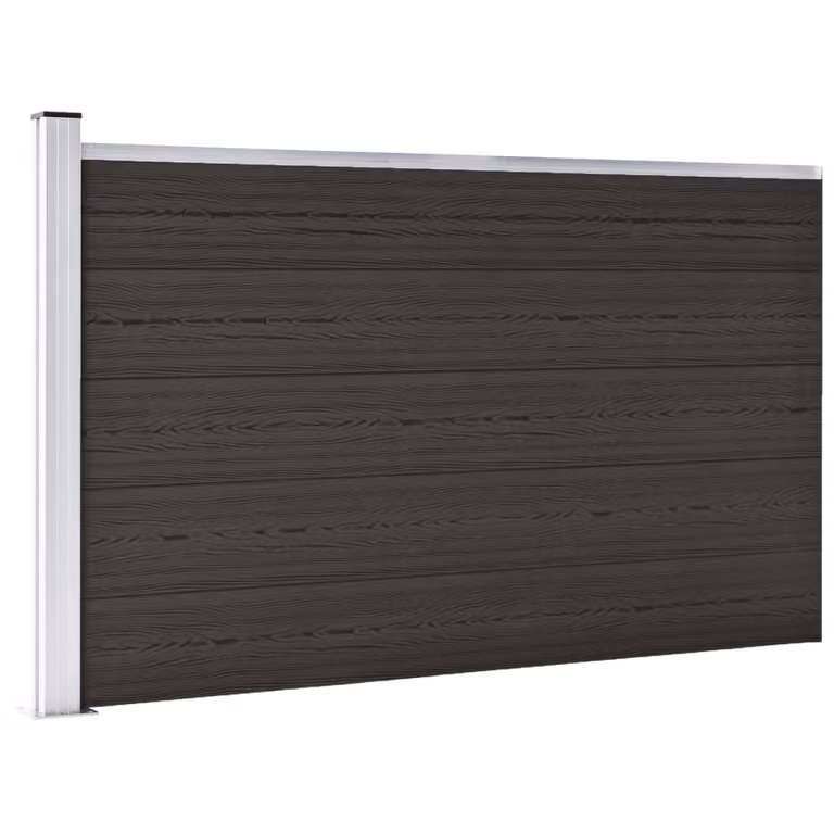 Elemento di recinzione in WPC 175x105 cm nero