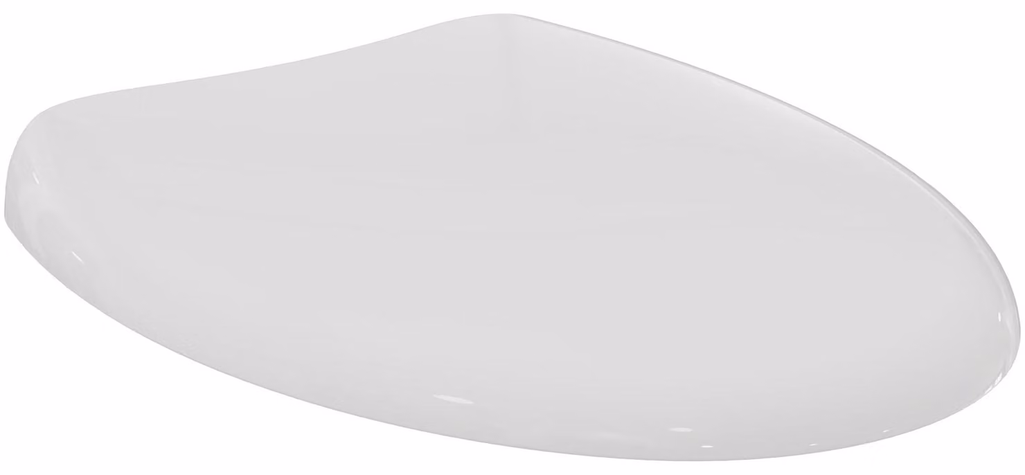 Copertura per vaso WC, rotonda, bianca, in Duroplast, compatibile con la serie Novella, con cerniere in metallo