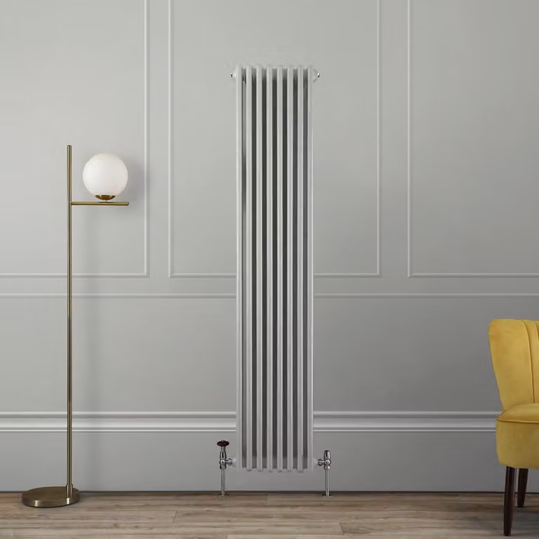 Radiatore a Tre Colonne Verticale Tradizionale - Grigio - 1800mm x 380mm