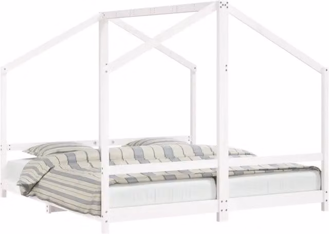 Giroletto per Bambini | Letto Infantile | Lettino Bianco 2x(90x190)cm Legno Massello Pino