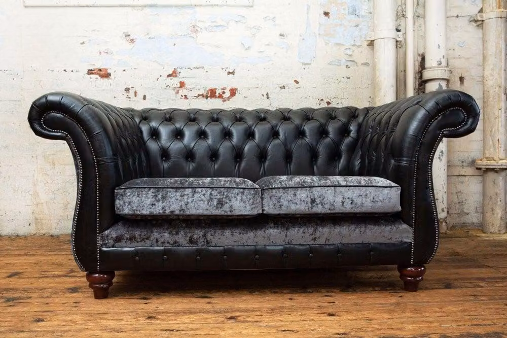 Chesterfield 2 Sitzer Klassische Luxus Barock Rokoko Couch Sofa Couch