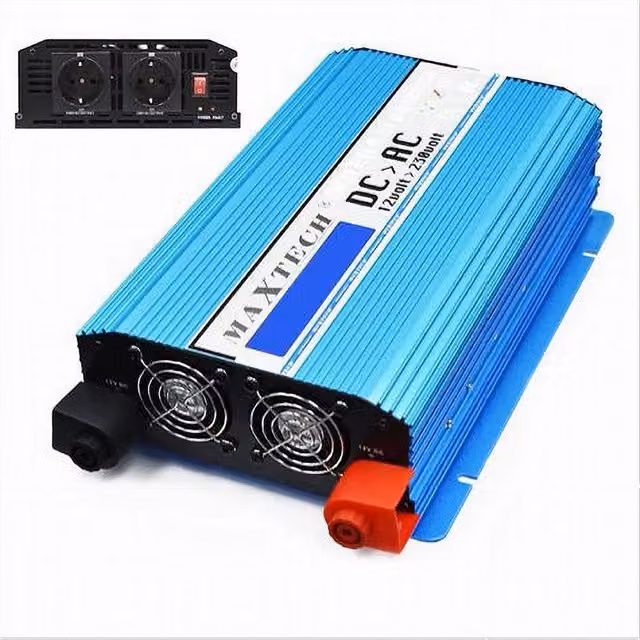 Inverter di potenza MAXTECH 2000 Watt con onda sinusoidale da 12 V a 230 V per auto, colore blu, modello HN2000-12V