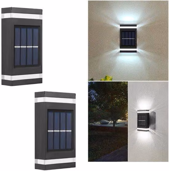 Lampada da parete in cemento Solar - Illuminazione da esterno impermeabile per terrazze, giardini, abitazioni o pareti esterne - Luce bianca