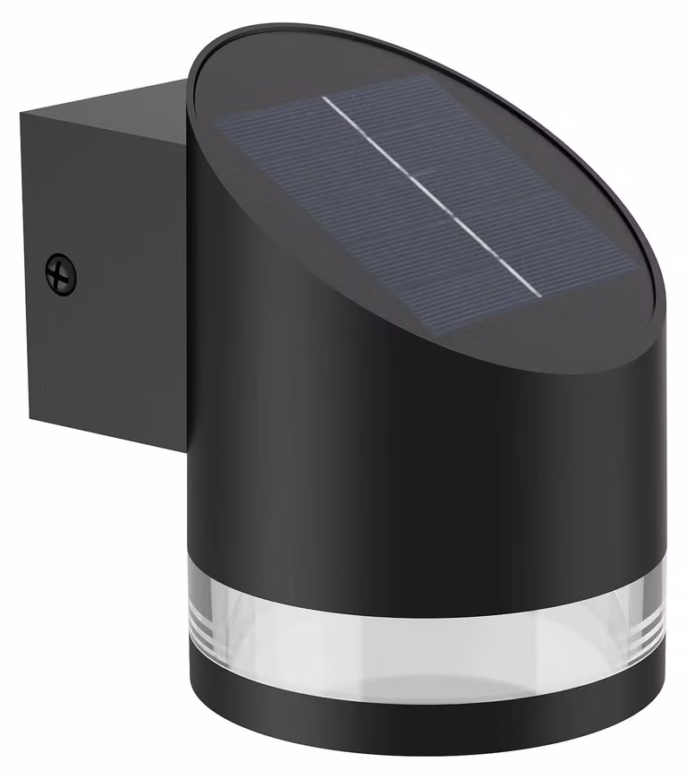 Fyve Lampada da Parete Angolata a Celle Solari Ultra Efficiente LED 200lm Nero