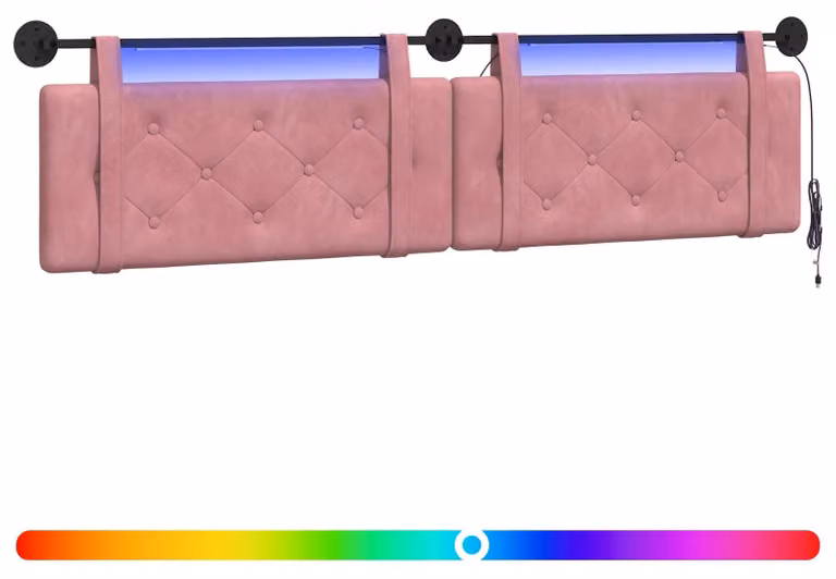 Testiera sospesa Con luce LED Rosa Velluto