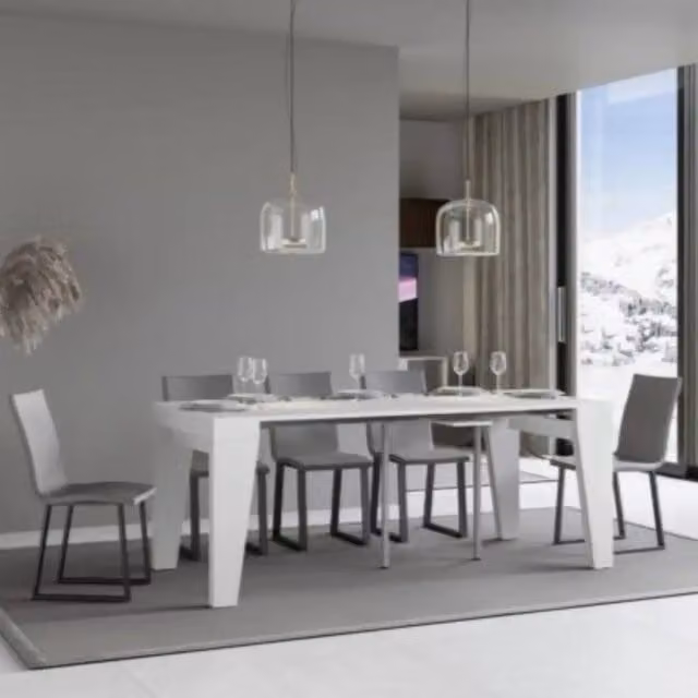 Consolle allungabile 90x40/196 cm Naxy Small bianco frassino
