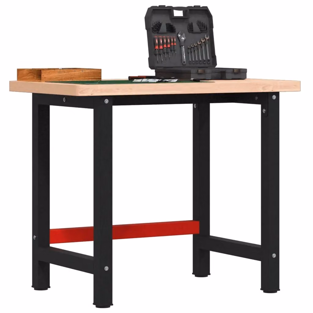 Banco Lavoro Rettangolare in Legno di Faggio e Metallo Multicolore L/P/H: 100 x 60 x 83 cm CFW6690588 – 2
