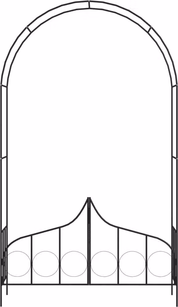 Arco di rose con cancello Nero 138 x 40 x 238 cm Ferro