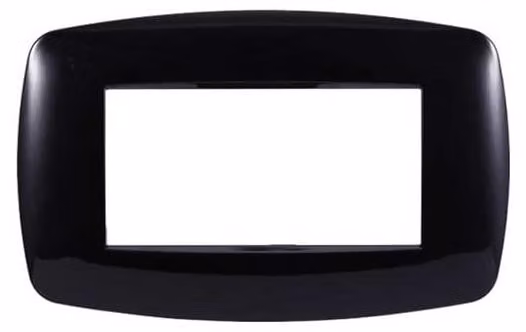 Ettroit placca compatibile Bticino Livinglight 4 moduli plastica slim colore nero - LN87402