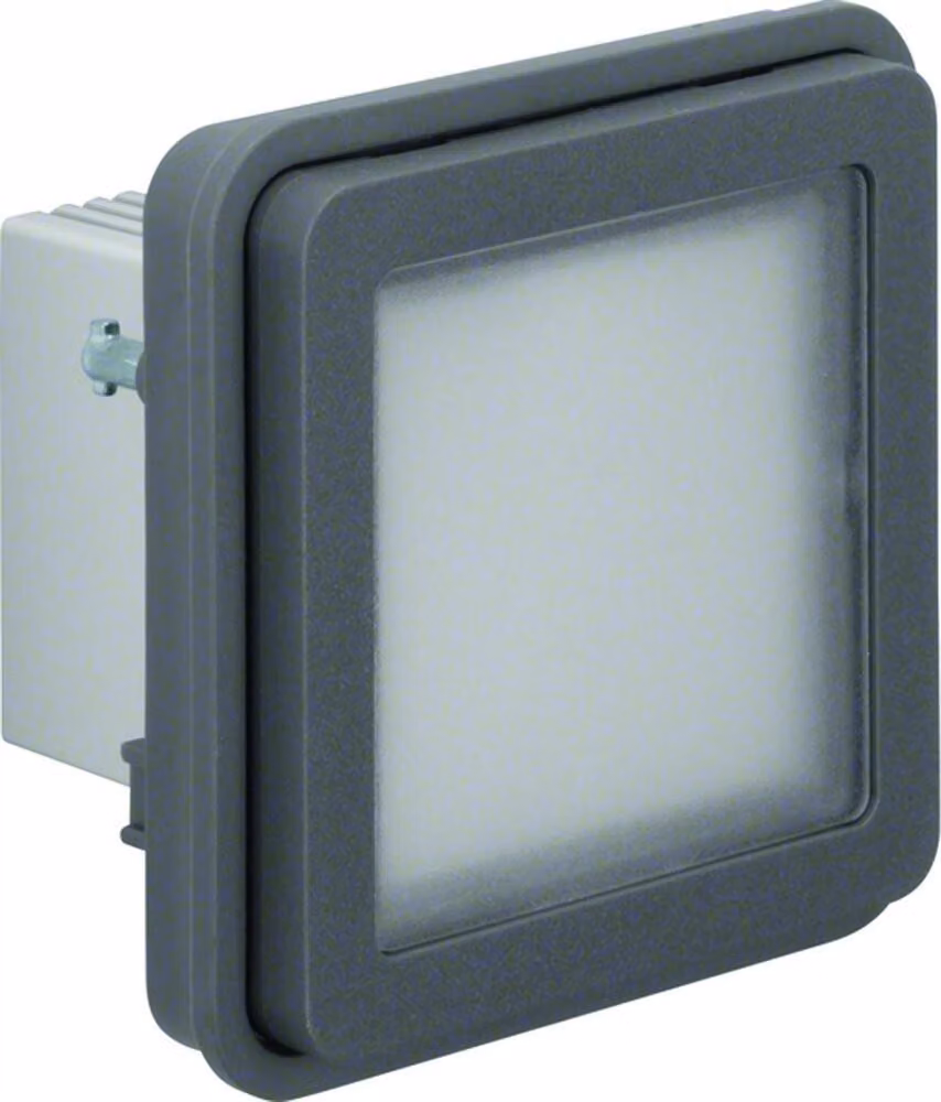 Berker 51733525 Inserto per luce di segnalazione a LED, illuminazione bianca montata in superficie/UP grigio, opaco Berker W.1