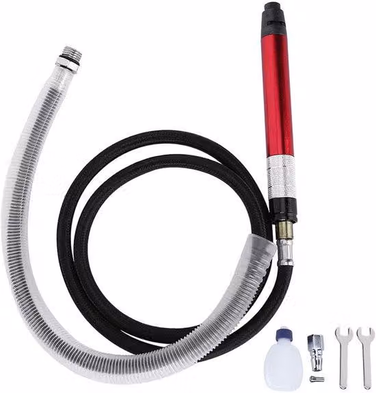 Smerigliatrice pneumatica - Acciaio legato - Bocchetta di aspirazione da 8 pollici - Lunghezza del tubo di 44,5 pollici - 90 giri al minuto