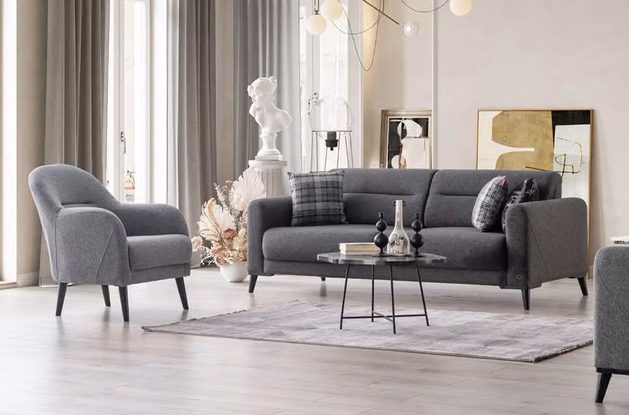 Komfortable 3+1 Sofagarnitur Stilvolles Design für gemütliches &elegantes Wohnen