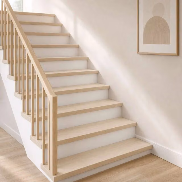 Set di 20 gradini per scale vidaXL in effetto legno rovere bianco L: 80 cm, P: 25 cm, H: 2 cm