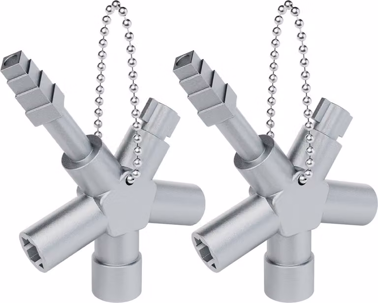 ABSINA 2x chiave universale da costruzione con 4 profili - Chiave triangolare Chiave quadrata Chiave per armadi Chiave universale
