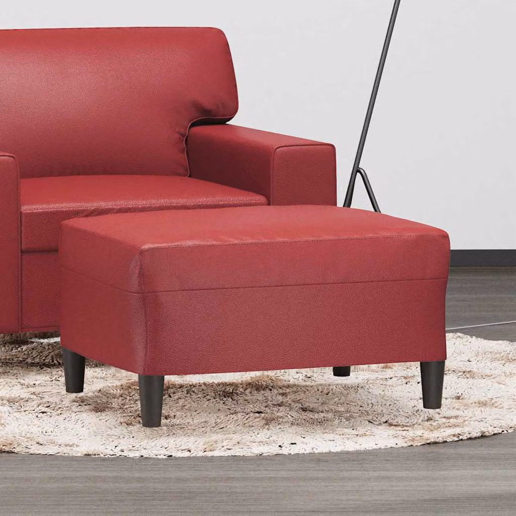 Poggiapiedi vidaXL in similpelle rosso, L 70 cm x P 55 cm x H 41 cm