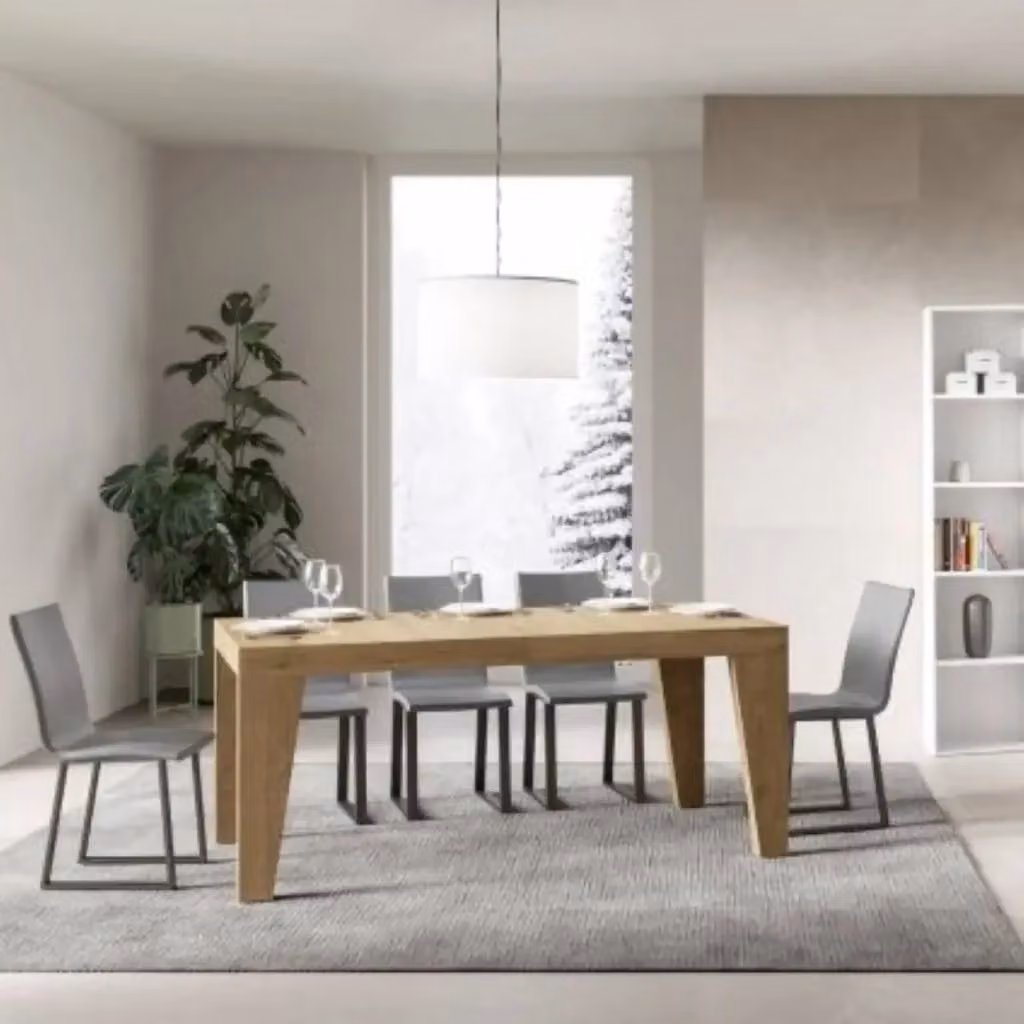 Tavolo allungabile moderno Itamoby in finitura rovere marrone con struttura in metallo e legno – 2
