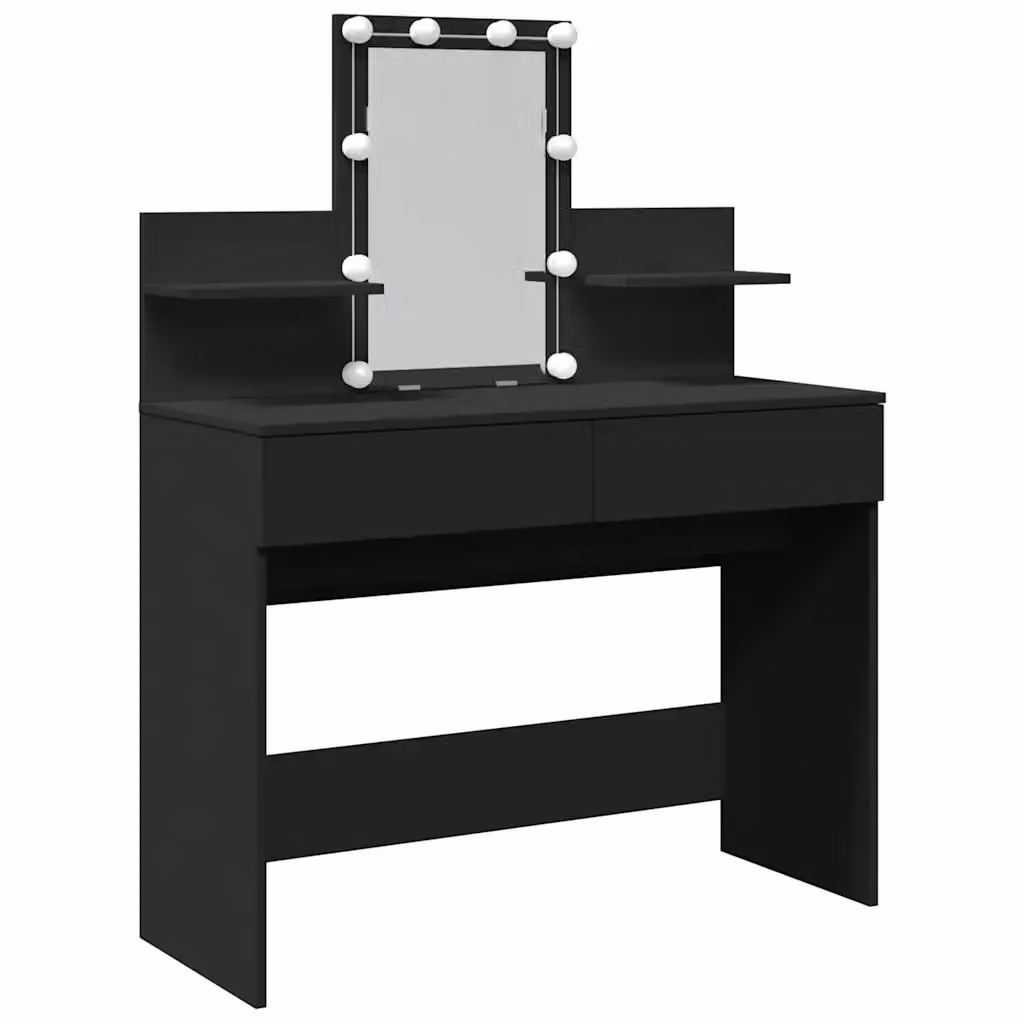 vidaXL Toeletta Hollywood con LED Nero L: 100 cm, P: 40 cm, H: 130 cm – 2