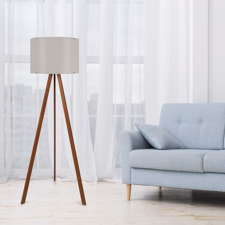 Opviq, AYD- AYDAXL, Beige,Marrone, Lampade da terra, 38 x 140 cm, 70% MDF / 30% PVC tessuto