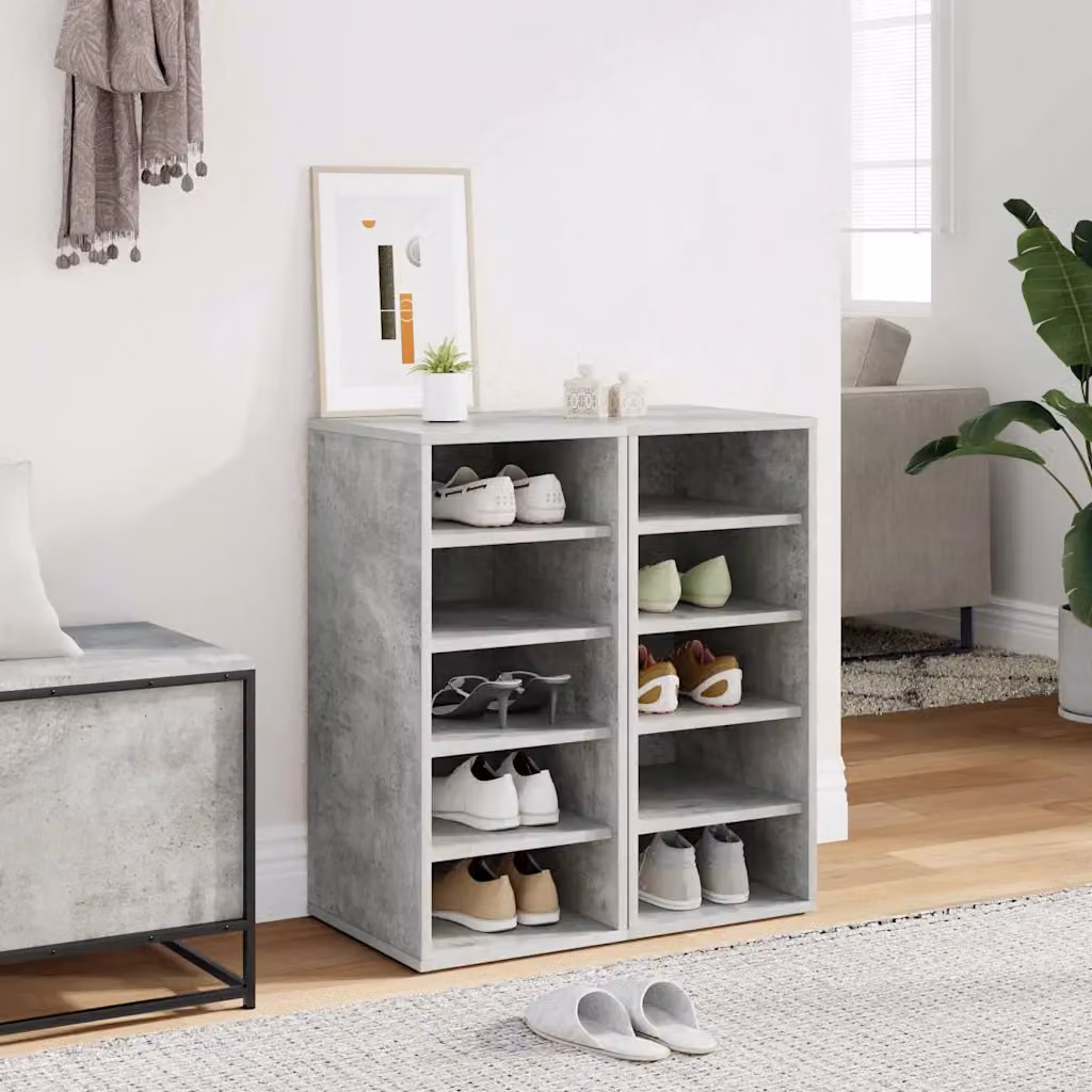 Armadio porta scarpe moderno vidaXL in MDF Grigio, sospeso, L: 31,5 cm, P: 35 cm, H: 70 cm