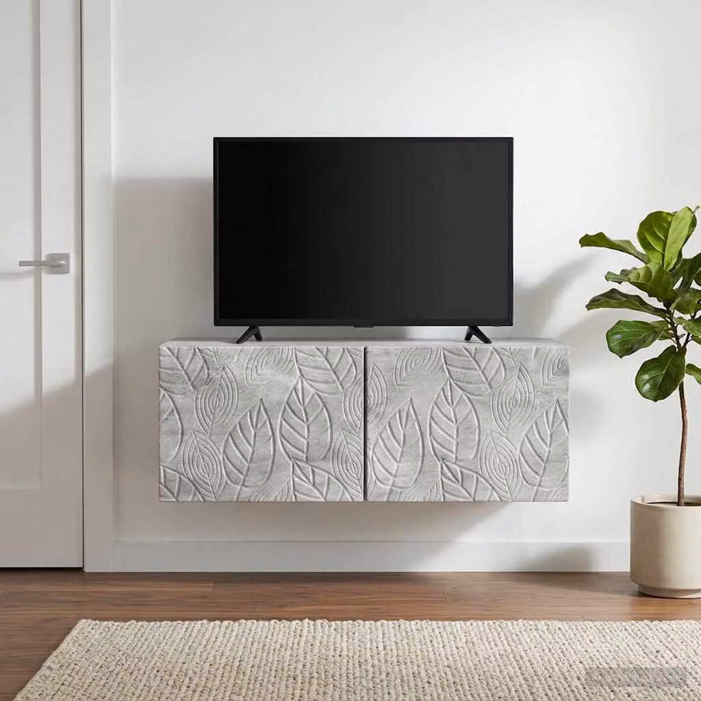 Mobile Porta TV da Muro vidaXL in Stile Vintage Grigio con Finitura Opaca L: 78,5 cm, P: 41 cm, H: 30 cm