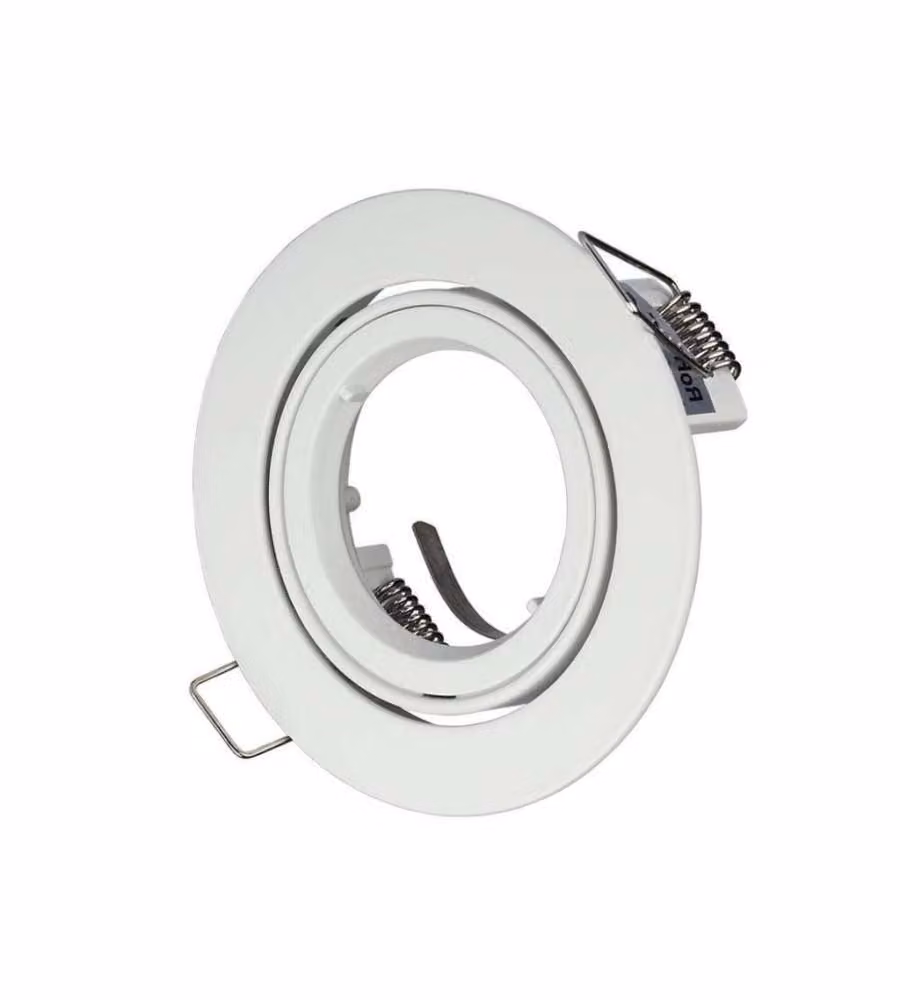Portafaretto LED da incasso rotondo V-TAC bianco orientabile per lampadine GU10 e GU5.3 (MR16)