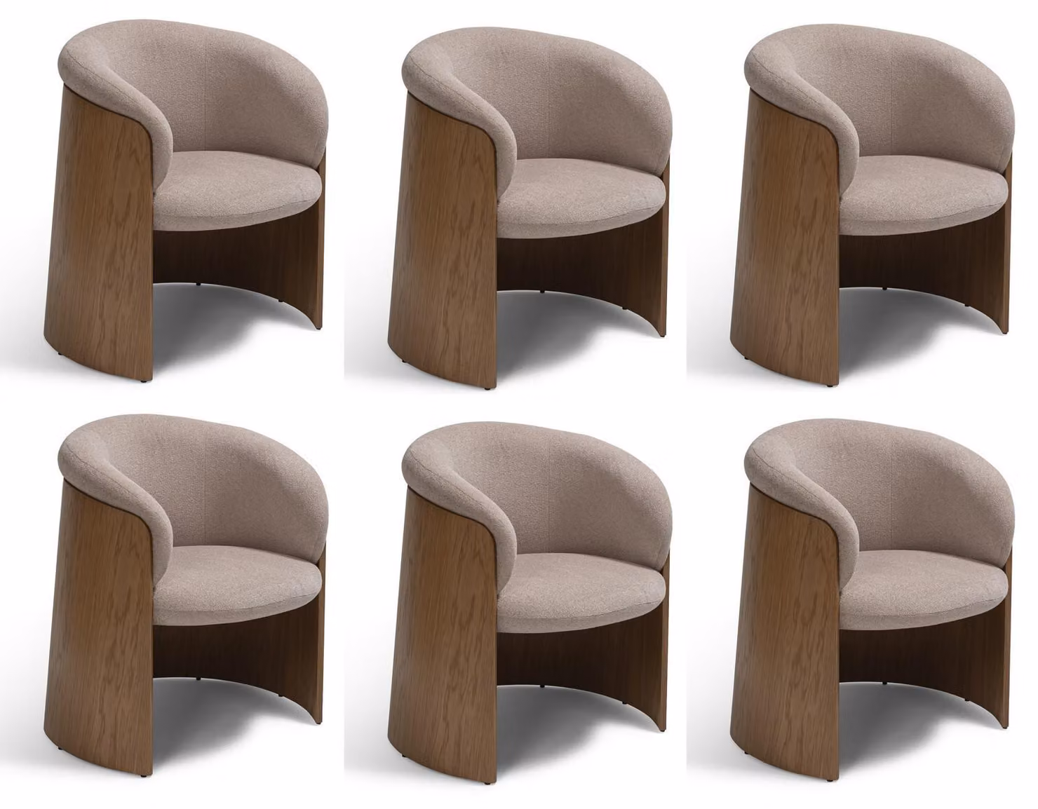 Sedie. Design moderno. Beige, grigio. Tessuto, legno. Classiche, confortevoli, eleganti