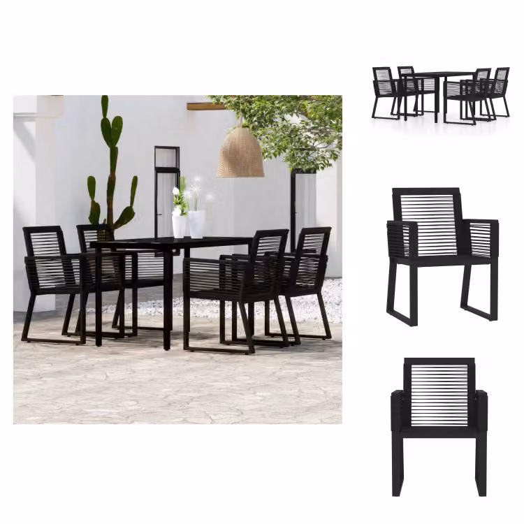 vidaXL Set da pranzo da giardino 5 pezzi nero - Set di mobili da giardino