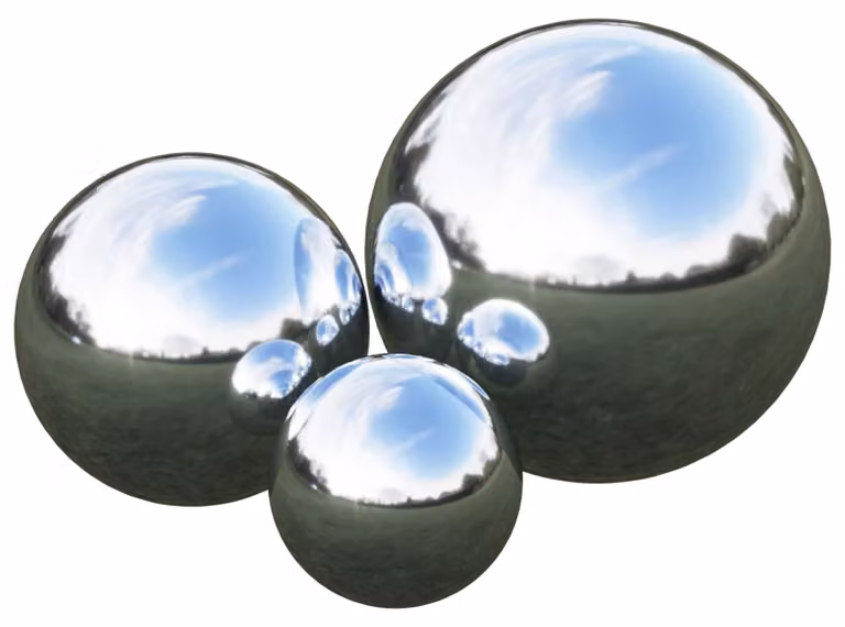 Kula decorativa, set di 3 pezzi, diametro 20 cm, colore argento, acciaio inossidabile 201