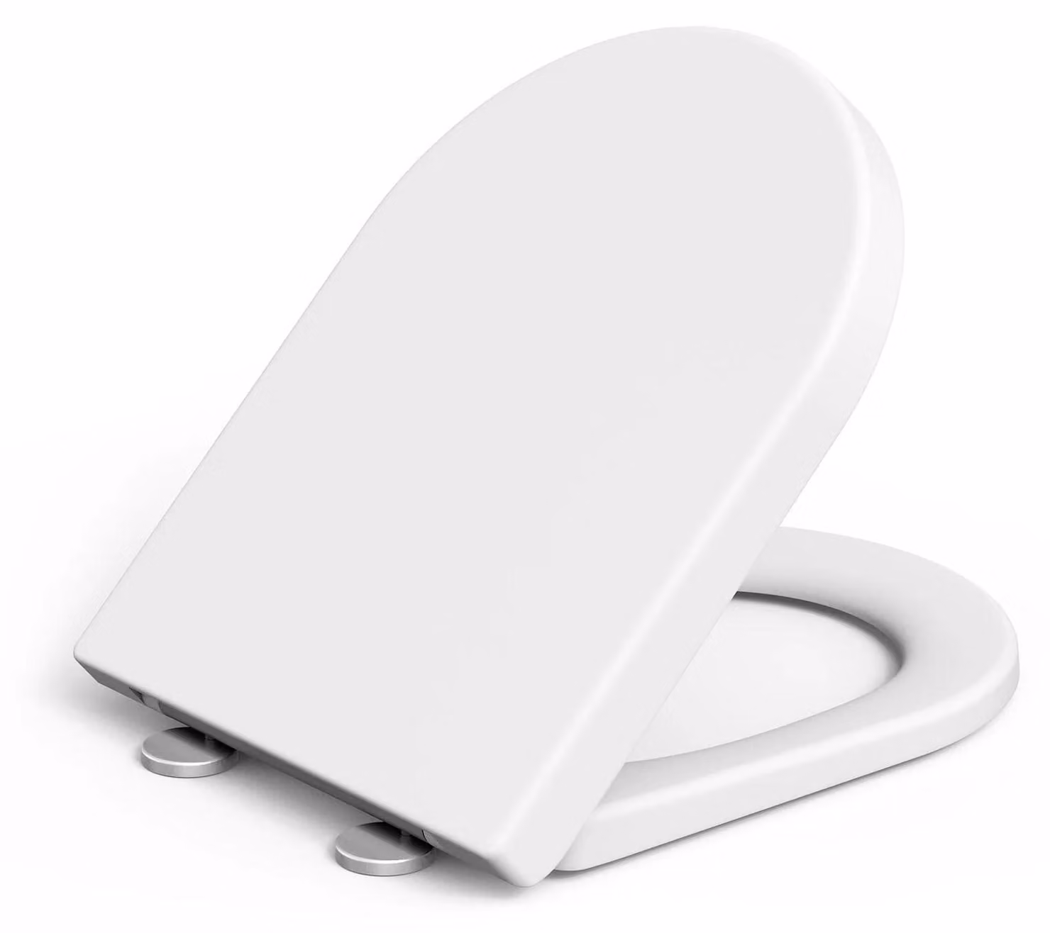 Copertura per WC - Sedile per WC a forma di "D" - Sistema di chiusura ammortizzata - Sistema di fissaggio rapido - Facile da pulire - Realizzato in plastica PP resistente e duratura - Funzionamento silenzioso