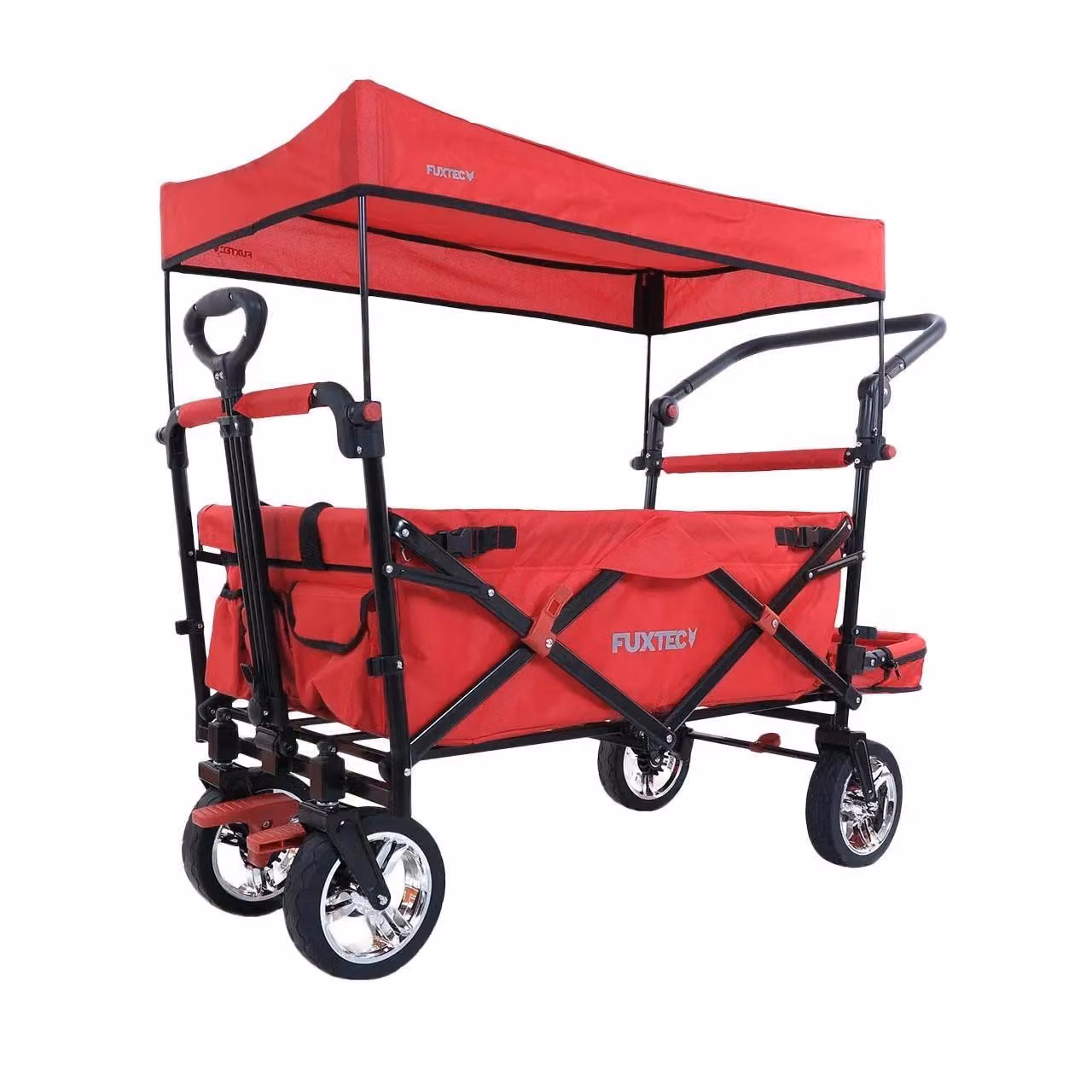 Carrello pieghevole giardino FUXTEC FX-CT800 con tettuccio parasole ROSSO Rot