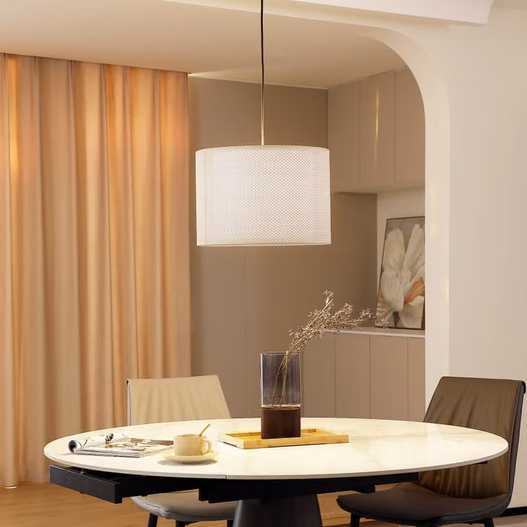 Lampada a sospensione Soula Lindby, dimmerabile, Crema / Ambra, Soggiorno / Sala da pranzo, Plastica, Campagna / Rustiche, Lampada a sospensione