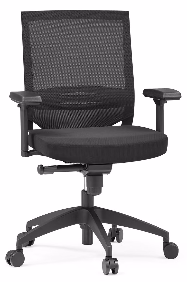 Sedia da ufficio / poltrona direzionale Porto Base Sedile in tessuto / schienale in rete nero