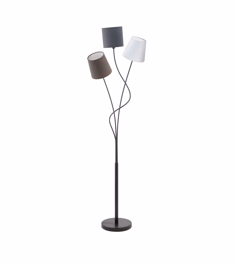 Eglo Piantana Moderna Maronda Nero con 3 Luci E14, Altezza: 152 cm