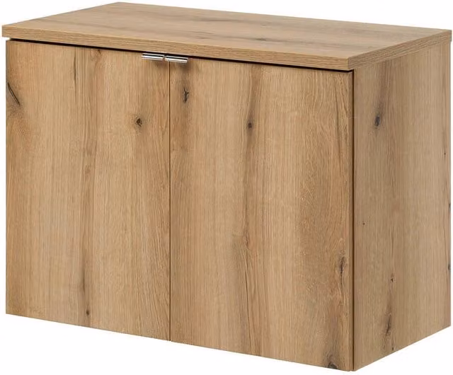 Set NEWPORT Armadio Pensile Sottolavabo con Piano di Lavoro 80x60x40 Effetto Rovere [en.casa]