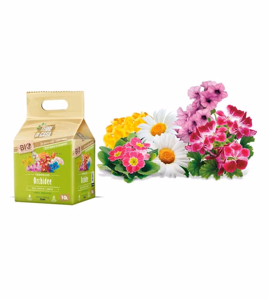 Terriccio Orchidee Bio 10L - Substrato Drenante per Piante - Terre di Casa