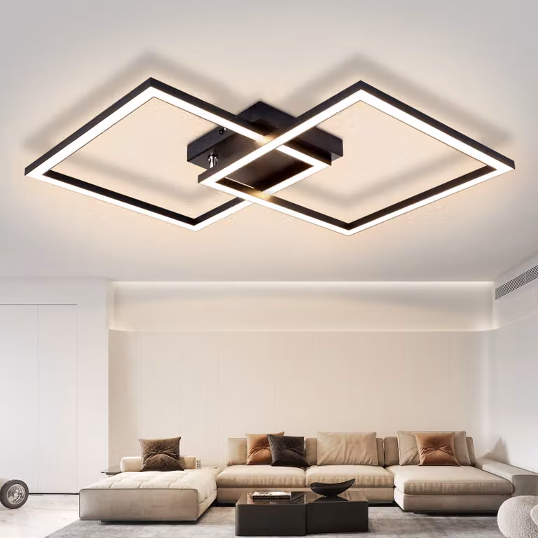 ZMH lampada a soffitto LED lampada da soffitto soggiorno camera da letto lampada nera soggiorno lampada 24W cucina lampada moderna 3000K bianco caldo corridoio lampada angolare soffitto illuminazione per soggiorno cucina corridoio