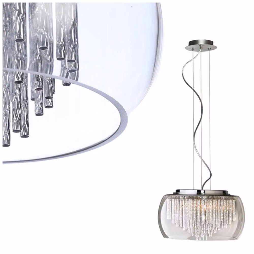 Lampada da soffitto Rego 50 Modern Metallo, cromo, alluminio, vetro cromo Azzardo AZ1000