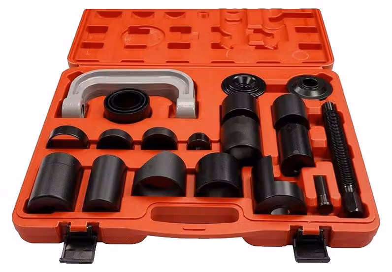 Set di attrezzi per la rimozione dei giunti sferici, in acciaio, dimensioni 15 x 10 x 4 pollici, compatibile con veicoli 2WD e 4WD, adattatori di diverse misure, rimozione senza sforzo