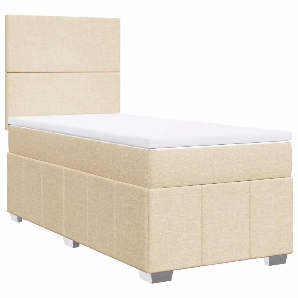 Giroletto a Molle con Materasso Crema 100x200 cm in Tessuto