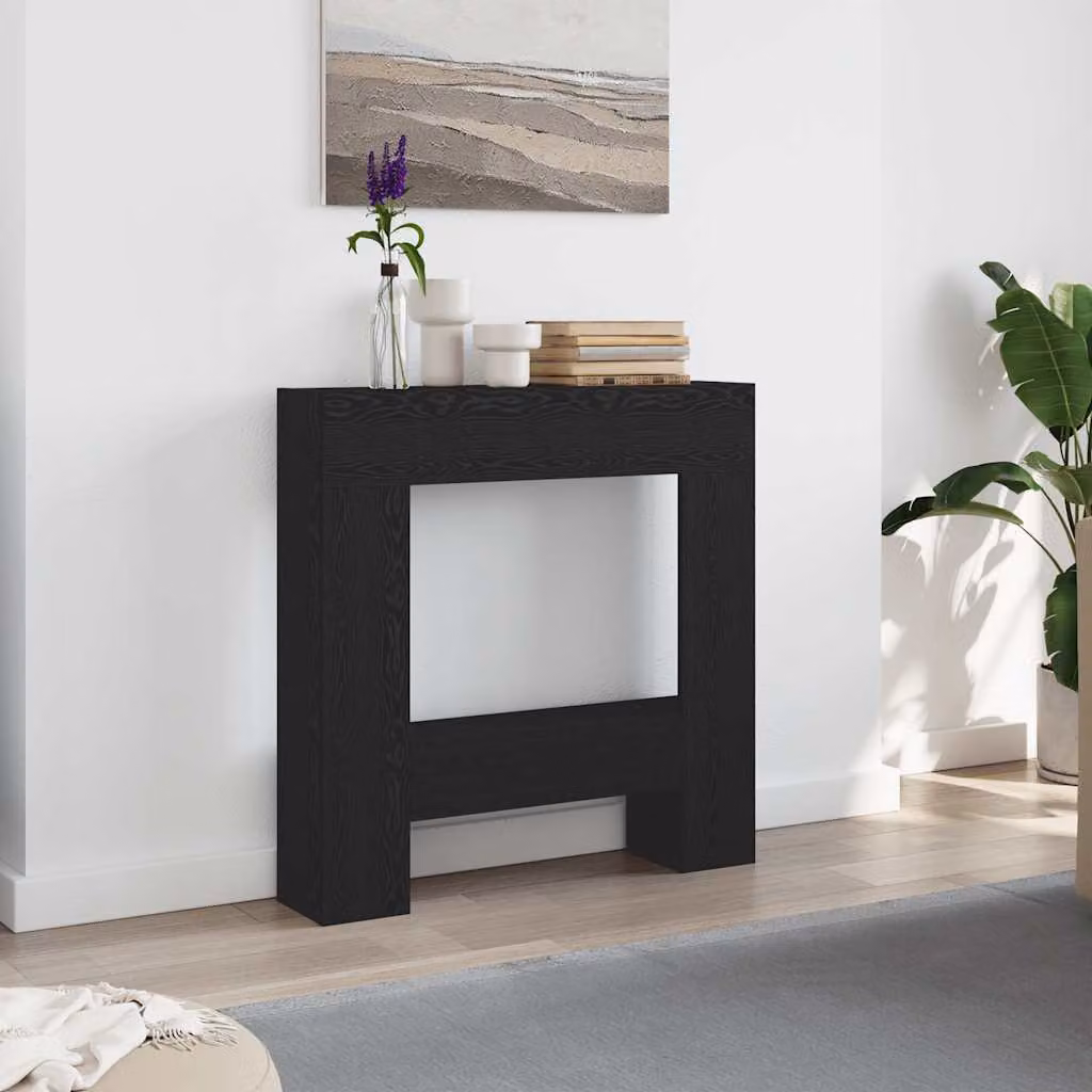 Cornice per Camino vidaXL in Rovere Nero, L: 81 cm, P: 18 cm, H: 82 cm
