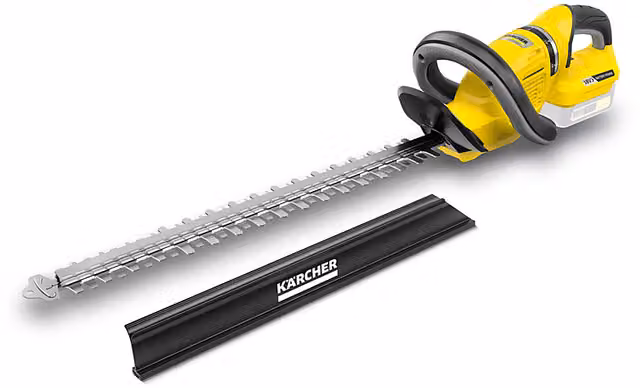 Tagliasiepi a batteria Karcher HGE 18-50 giallo con lama a movimento alternato