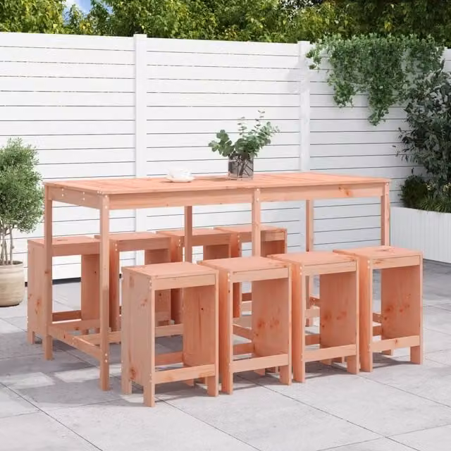Set da Bar da Giardino 9 pz in Legno Massello di Douglas 3157762
