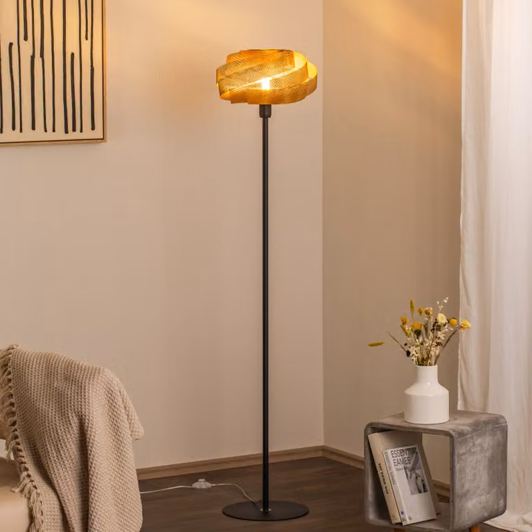 Lampada da terra Vento Domiluce, Ottone / Oro, Soggiorno / Sala da pranzo, Metallo, Moderno, Lampada da terra