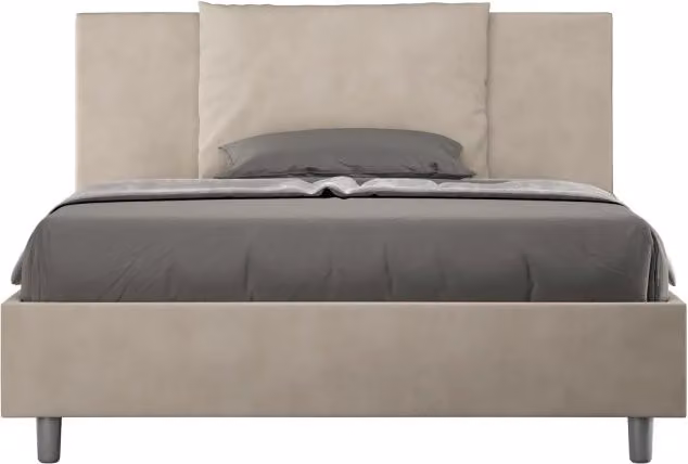 Letto matrimoniale francese Antea Ityhome con contenitore in microfibra color sabbia L: 140 cm, P: 210 cm, H: 110 cm