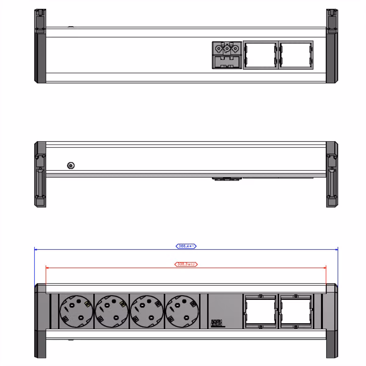 Bachmann Steckdosenleiste DESK 4xCEE 902.032 (902.032)