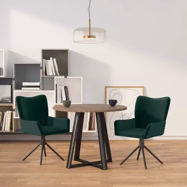 Sedie da Pranzo Girevoli 2 pz Verde Scuro in Velluto 344811