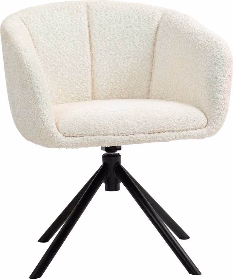 Poltrona da salotto Poltrona girevole Poltrona relax imbottita e trapuntata con gambe in acciaio, poltrona imbottita effetto velluto Sedia da trucco per camera da letto Beige, beige, 100% poliestere, 56,00 cm, 86,00 cm
