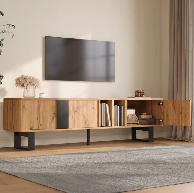 Mobile TV moderno 160 cm con 3 ante e passacavi