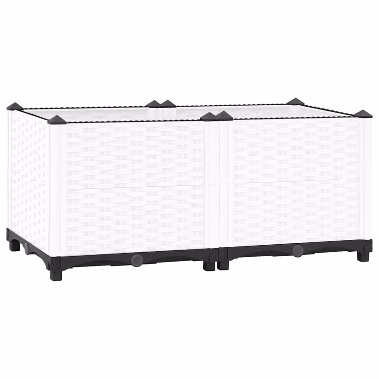 Fioriera Rialzata vidaXL in Plastica Bianca L: 80 cm, P: 40 cm, H: 38 cm